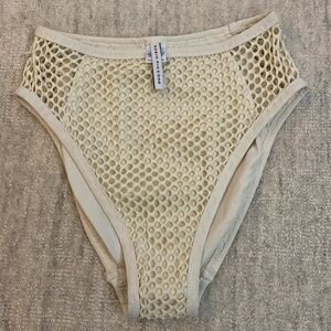 Robin Piccone Off White Bikini Mesh Bottoms. NEW. Size XS